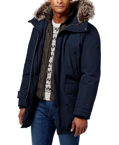 michael kors mens hooded bib snorkel coat|Michael Kors Mens Faux Fur Warm Parka Coat .